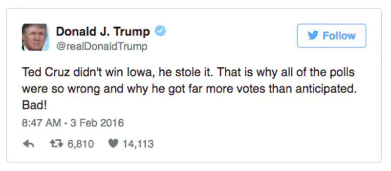 Post image from Donald Trump