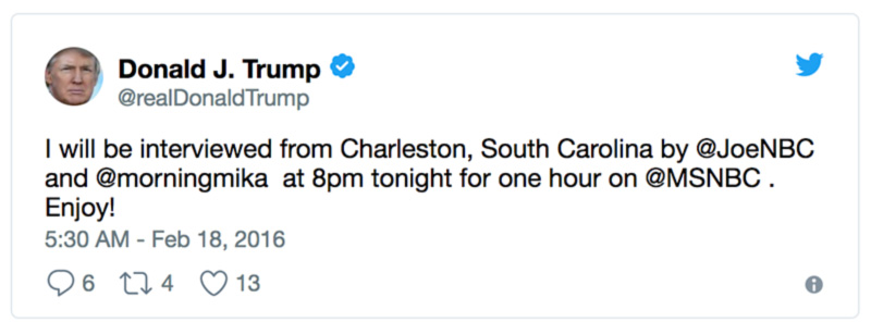 Post image from Donald Trump