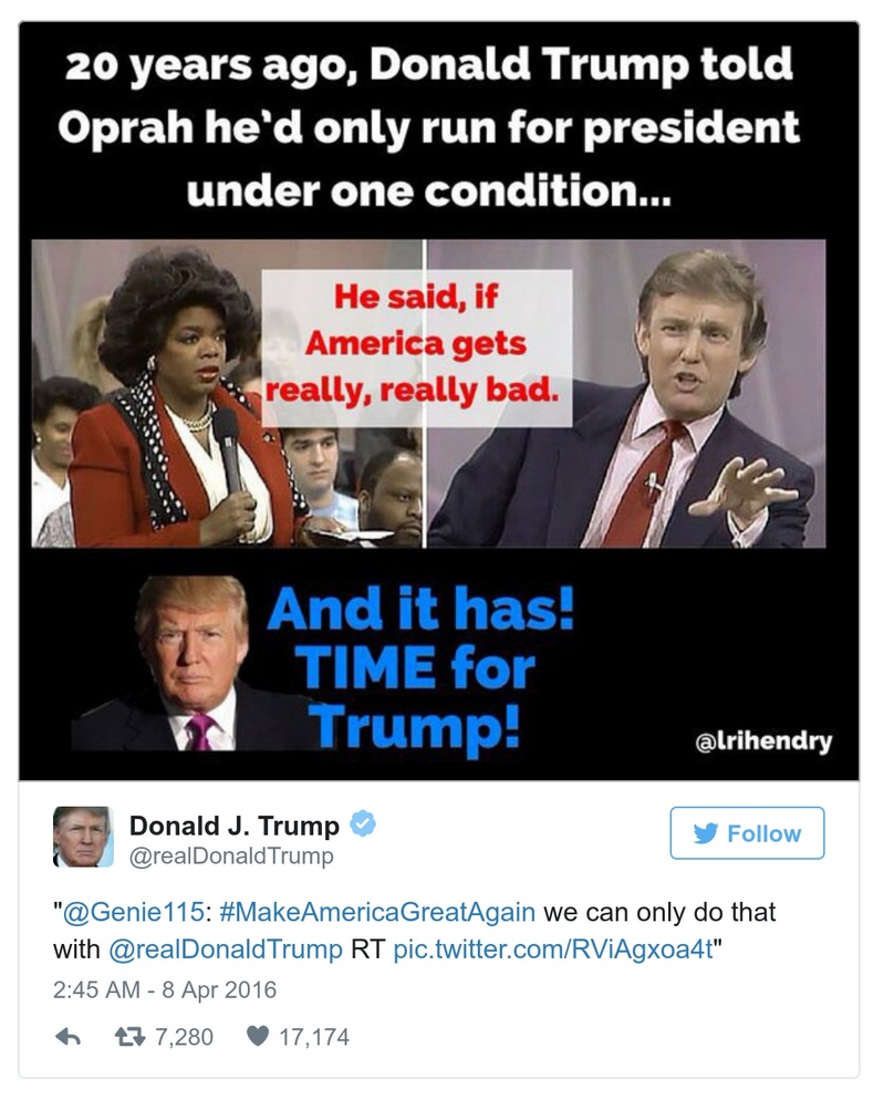 Post image from Donald Trump