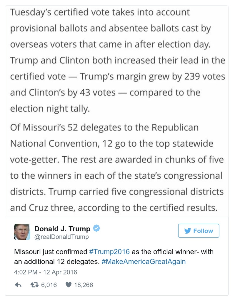 Post image from Donald Trump