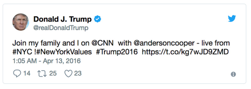 Post preview from Donald Trump