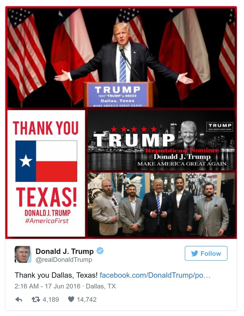 Post image from Donald Trump