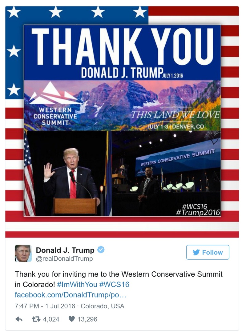 Post image from Donald Trump