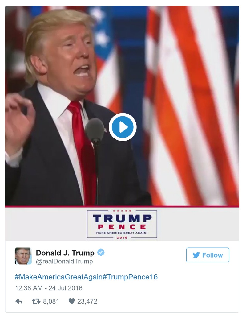 Post image from Donald Trump