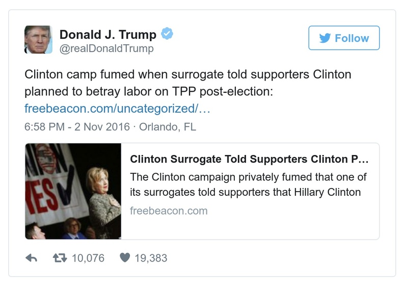 Post image from Donald Trump