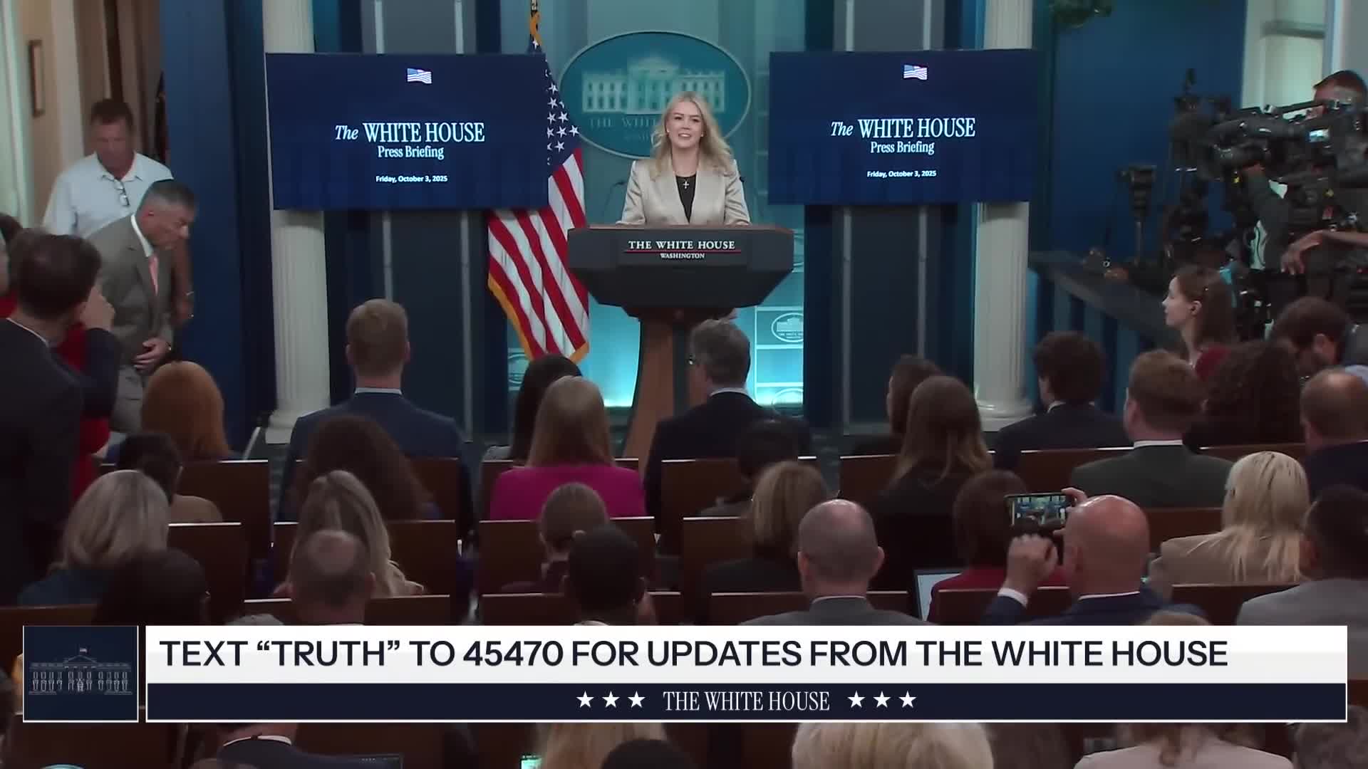 Press Briefing: Karoline Leavitt Holds a Press Briefing at The White House - October 3, 2025