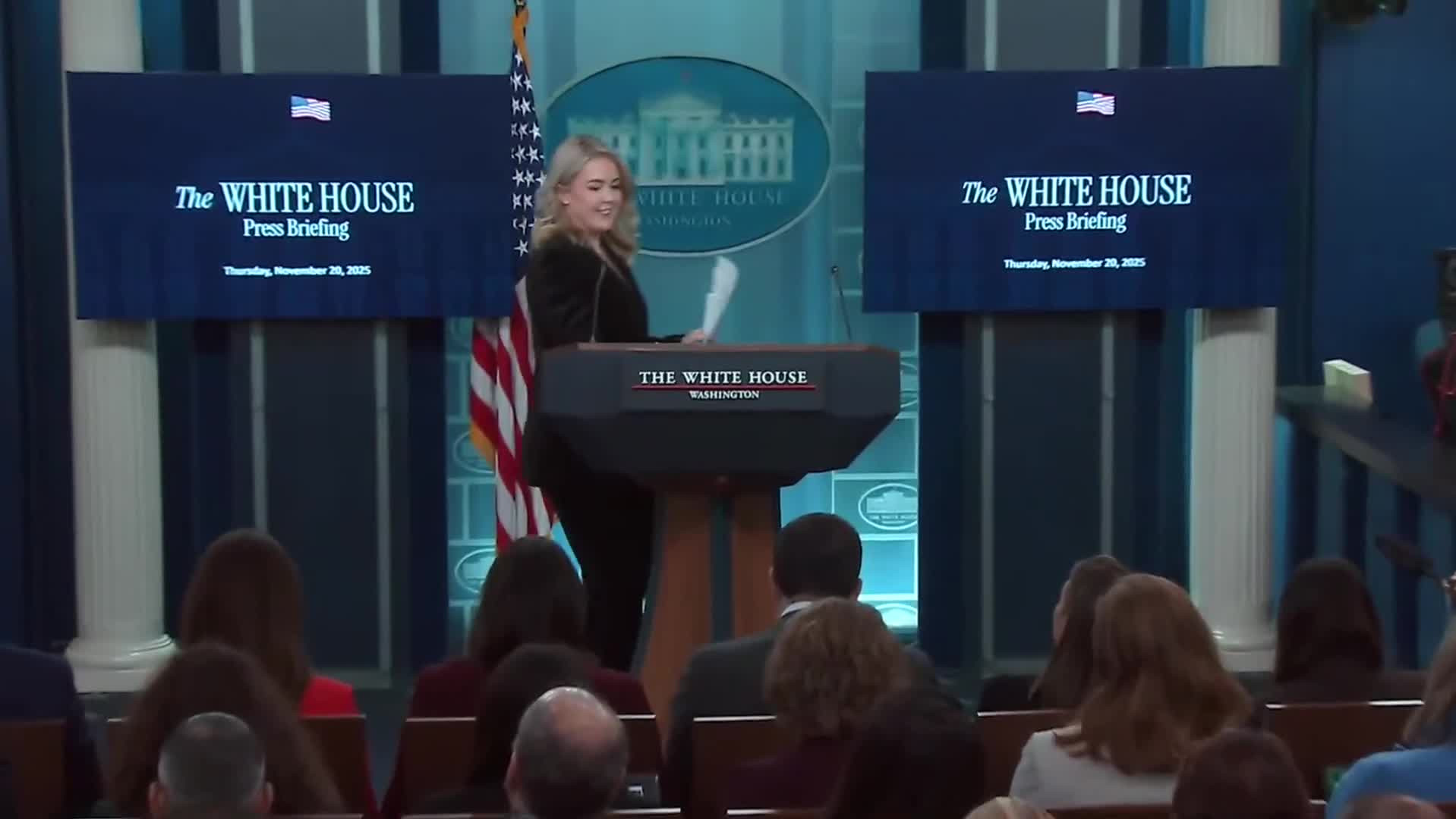 Press Briefing: Karoline Leavitt Holds a Press Briefing at The White House - November 20, 2025