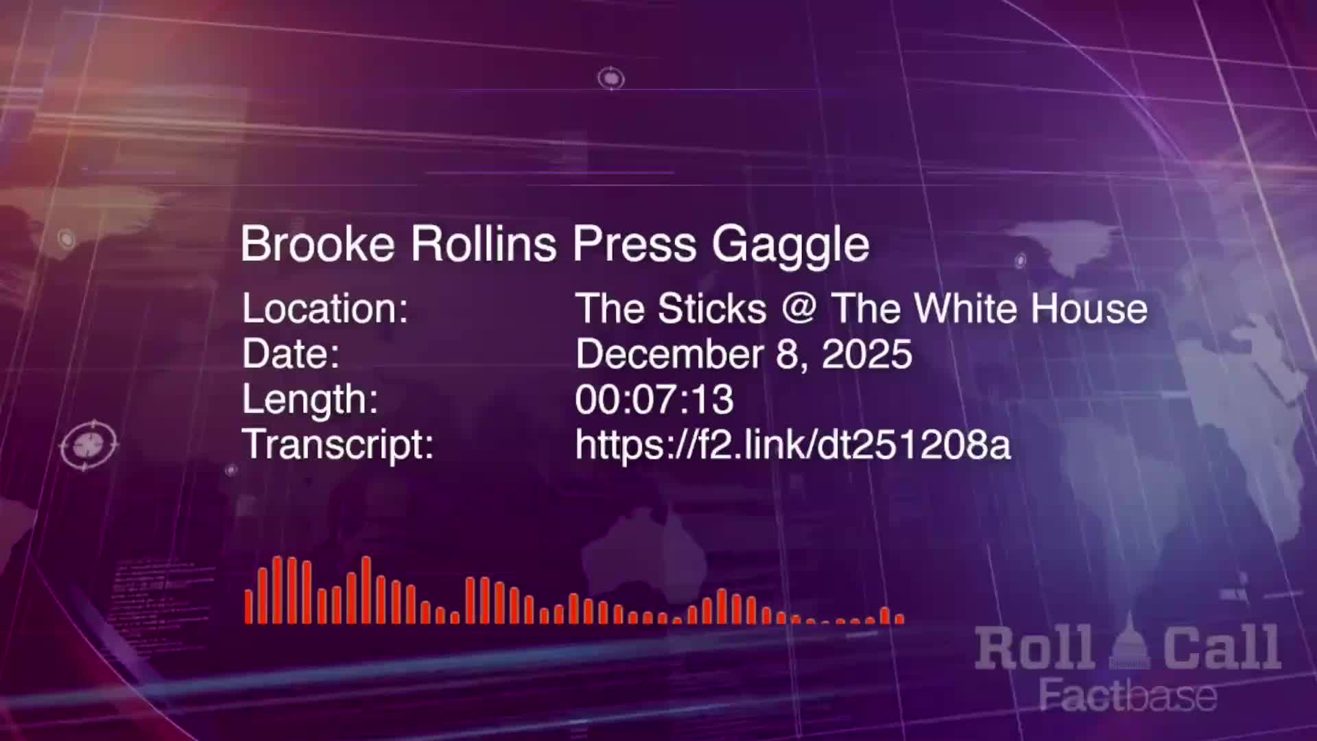 Press Briefing: Brooke Rollins Speaks to Reporters Outside the White House - December 8, 2025