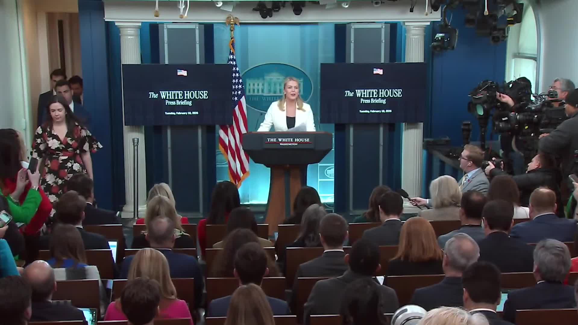 Press Briefing: Karoline Leavitt Holds a Press Briefing at The White House - February 10, 2026