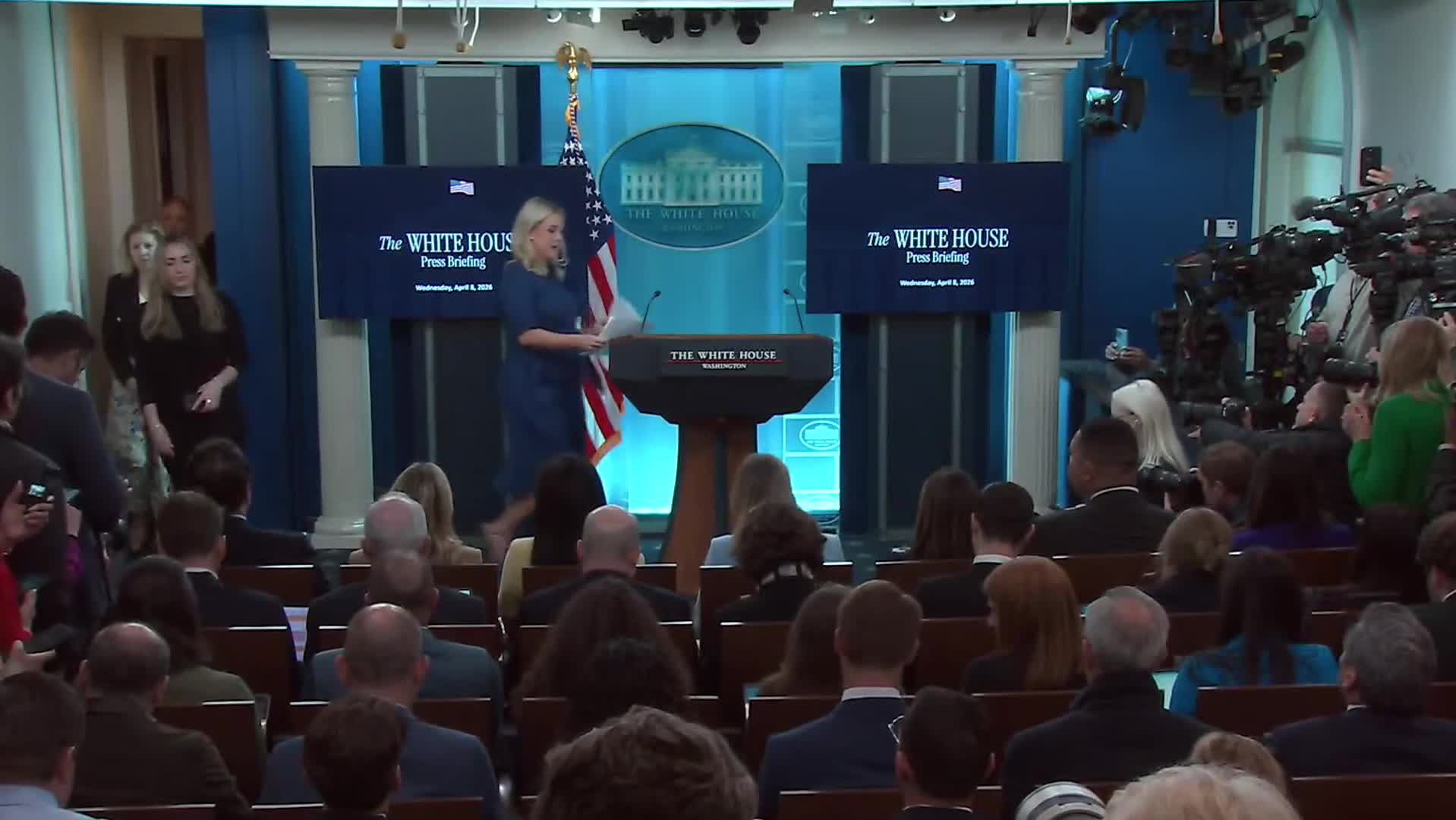 Press Briefing: Karoline Leavitt Holds a Press Briefing at The White House - April 8, 2026