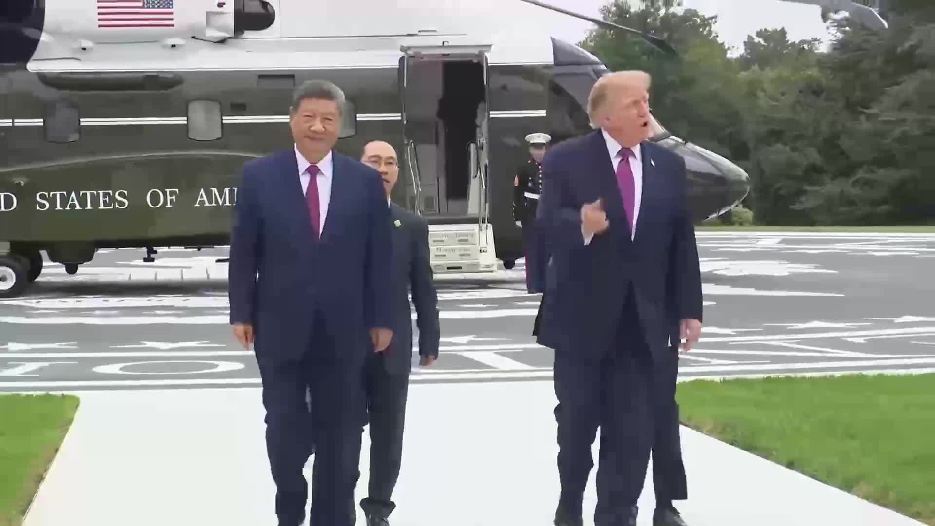 Remarks: Donald Trump and Xi Jinping of China Tour the White House Helipad - September 24, 2026