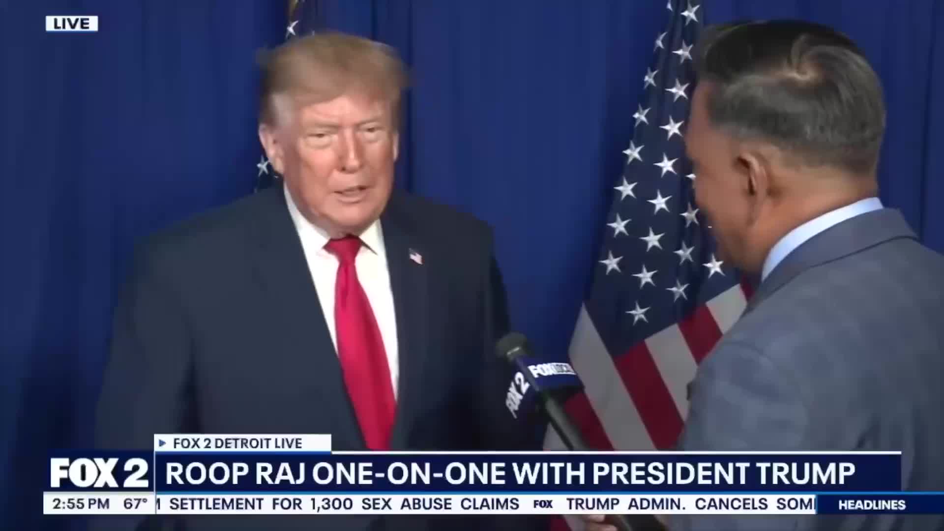 Interview: Roop Raj of WJBK-TV Fox 2 Detroit Interviews Donald Trump in Michigan - October 25, 2026